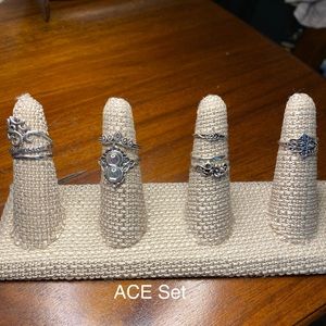 Ace Set of 9 Silver Alloy Fashion Knuckle Rings